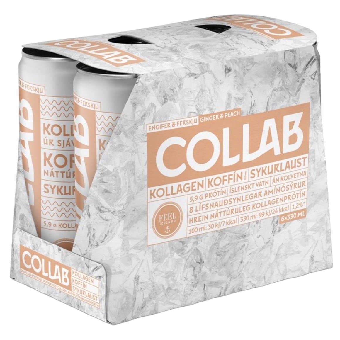 Collab Engifer og ferskju 6x33 cl dósir 1