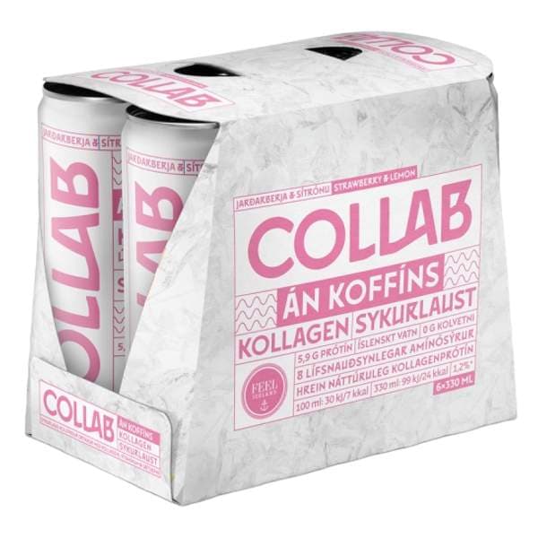 Collab jarðarberja og sítrónu koffínl. 6x33 cl dósir