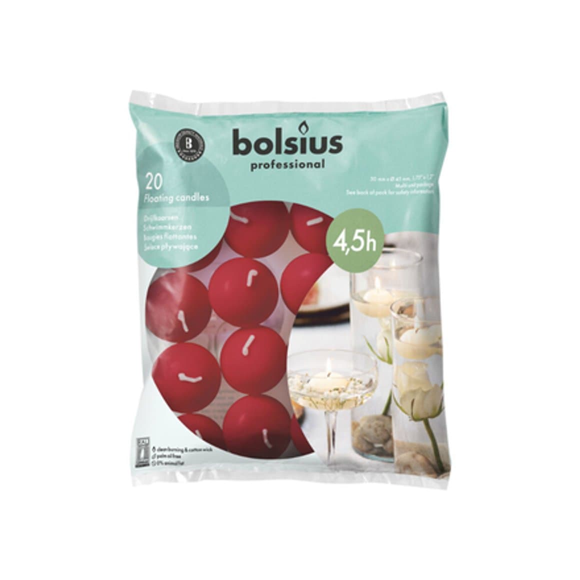Bolsius flotkerti rauð 20stk 1
