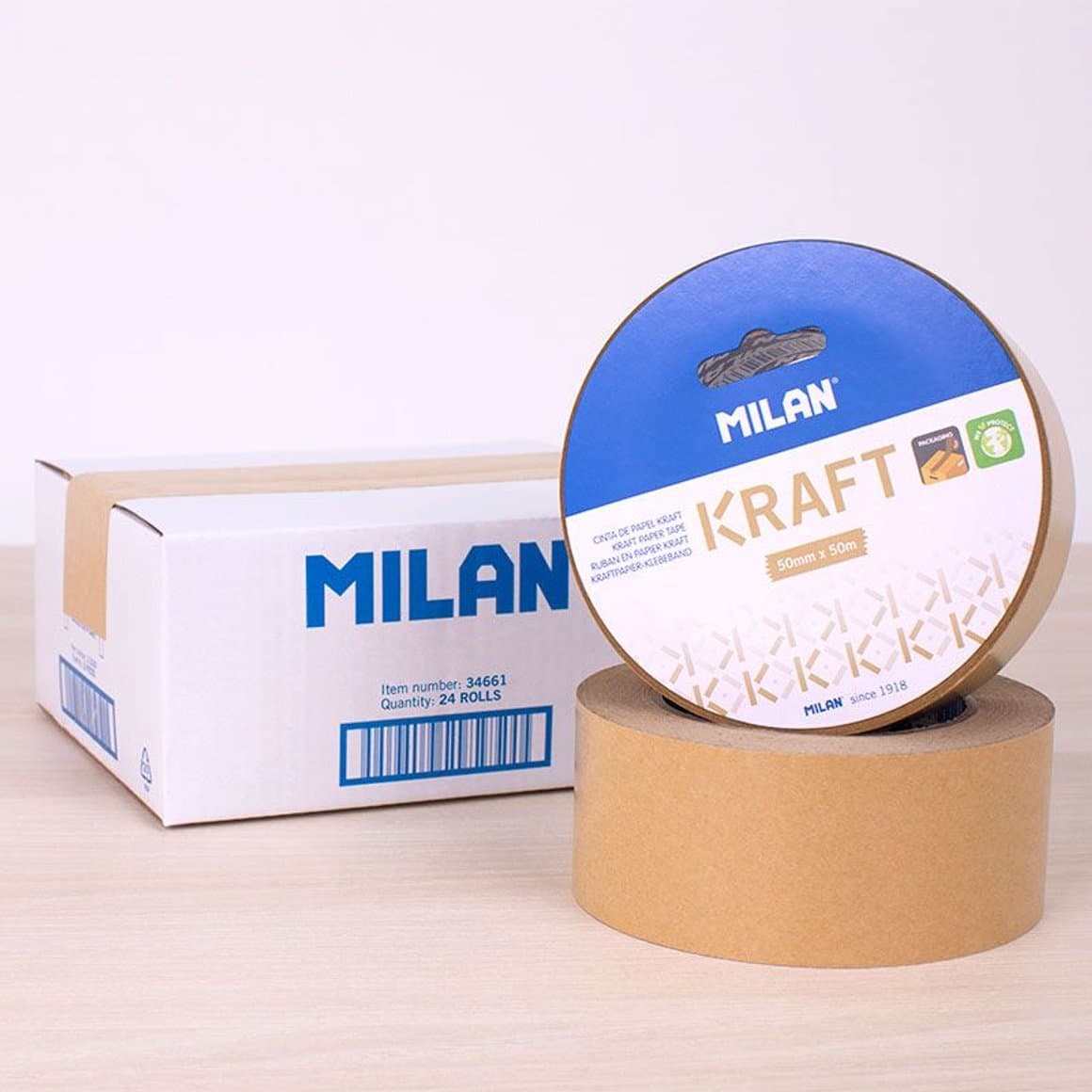 MILAN pökkunarlímband 50mmx50mtr, pappír 3