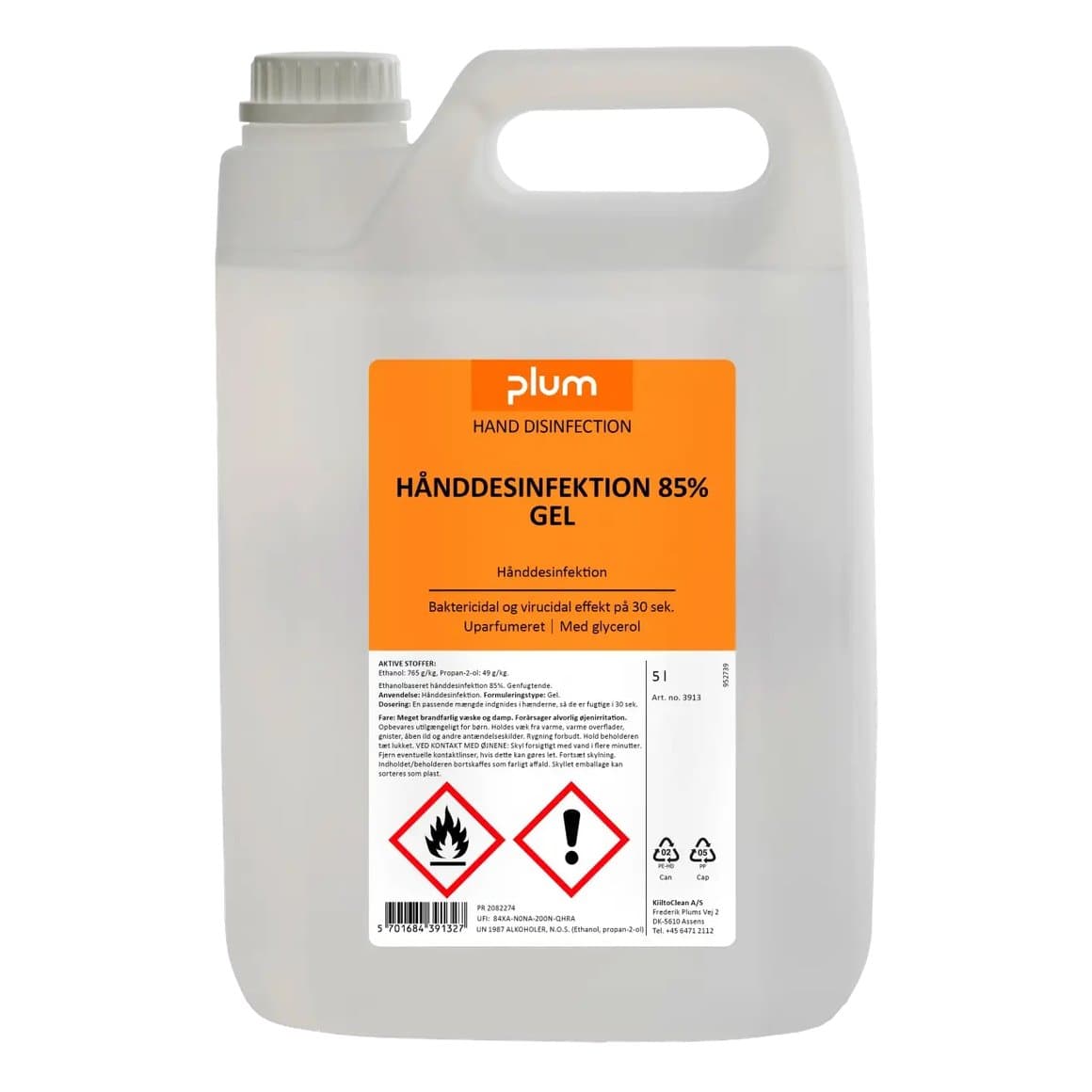 Plum handspritt gel 85% 5l 1