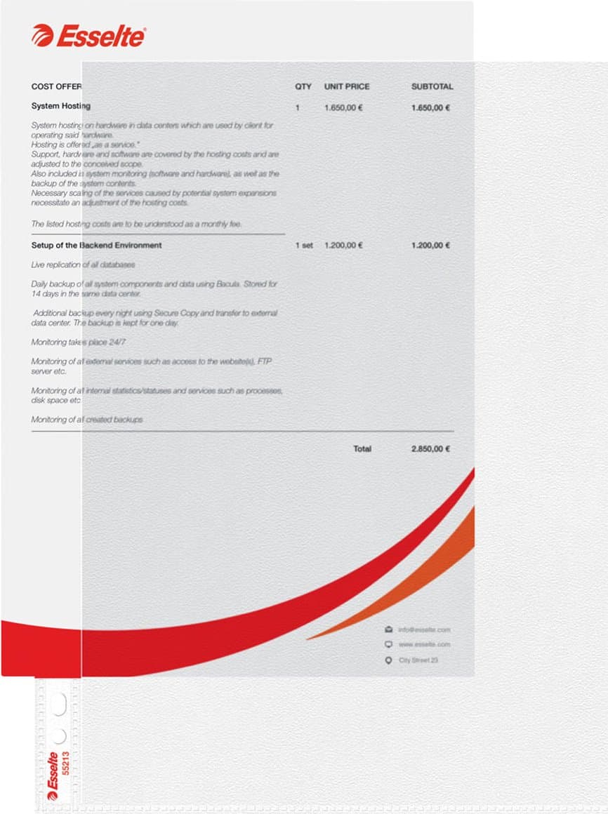 Esselte gatapokar matt L 0,08 A4 100stk 1