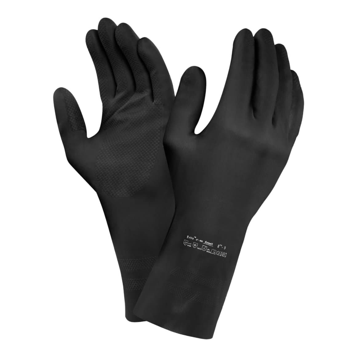 Gúmmíhanskar iðnaðar Svartir M 1