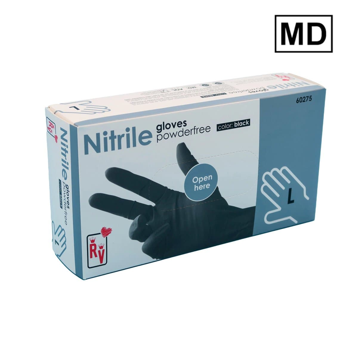 Nitrile Hanskar svartir L, 100 stk 1
