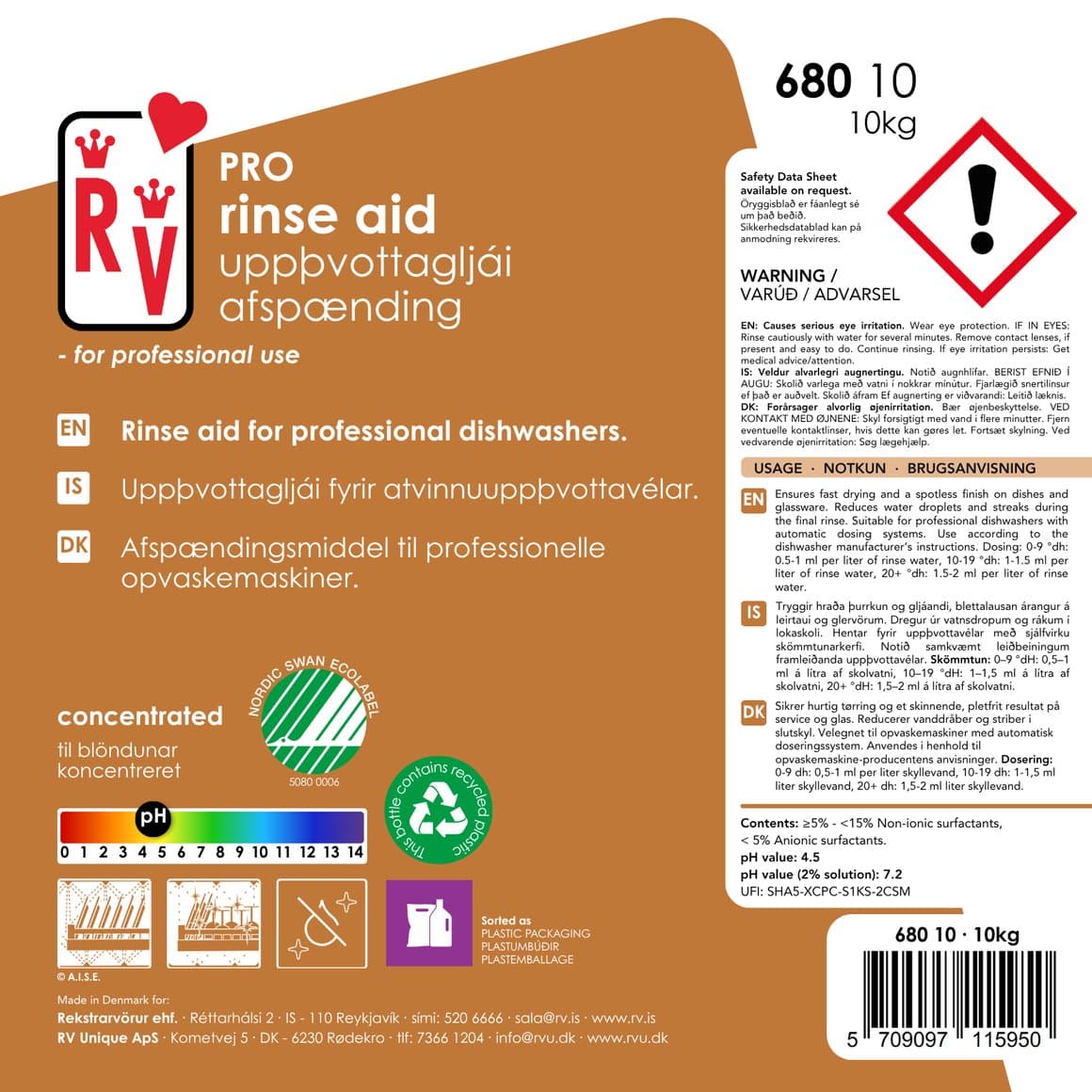 RV PRO Uppþvottagljái 10l