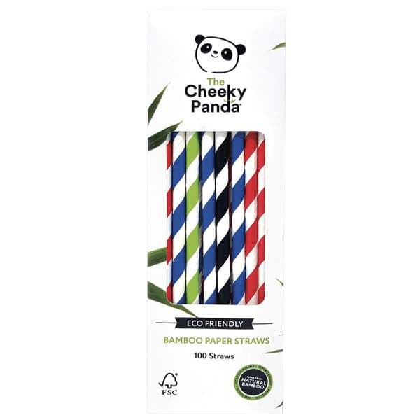 The Cheeky Panda bambus sogrör 6mm multi. 100 stk