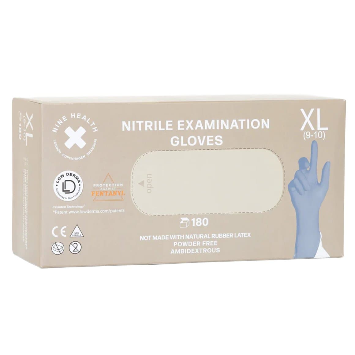Nine Health Nitrile hanskar, bláir, XL 100stk 1